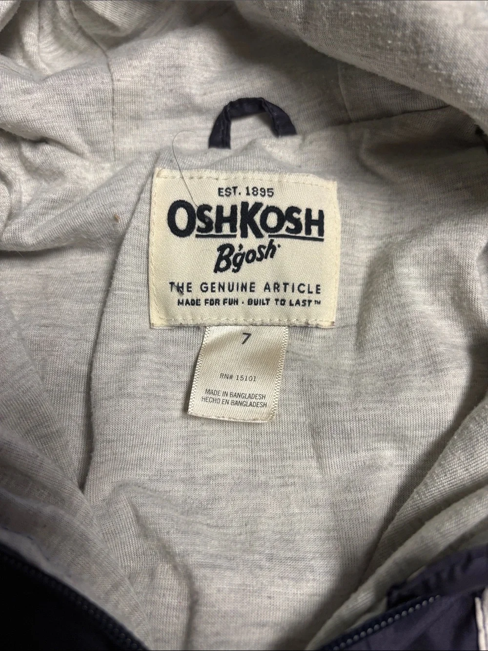 OshKosh B'gosh Navy Jacket with Cream Butterfly Print